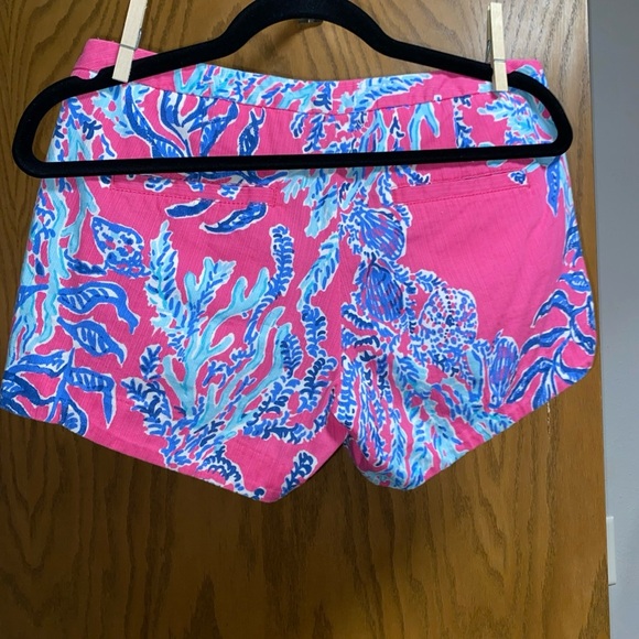 Lilly Pulitzer Adie Capri Pink Samba 4" Inseam Vintage Dobby Shorts - SIZE 0 - Picture 2 of 6